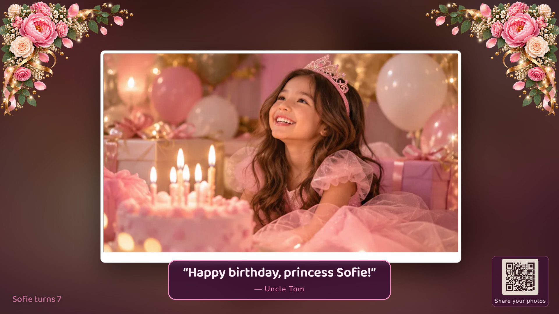 Kids' party theme with balloons and hearts
